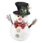 Bonhomme de neige avec chapeau noir