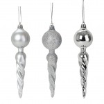 Set de 3 suspensions torsadees de noel argent