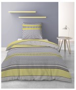 Housse de couette + taie 140 x 200 cm microfibre Geovax jaune