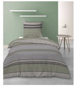 Housse de couette + taie 140 x 200 cm microfibre Geovax vert