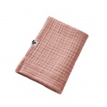 Serviette de toilette invite 50 x 90 cm Gaze de coton Gaia Rose peche