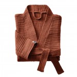 Peignoir kimono mixte Gaia en gaze de coton S/M Terracotta