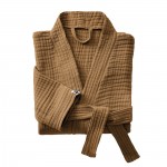 Peignoir kimono mixte Gaia en gaze de coton L/XL Camel