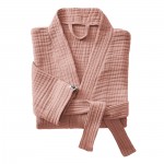 Peignoir kimono mixte Gaia en gaze de coton L/XL Rose peche