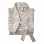 Peignoir kimono mixte Gaia en gaze de coton S/M Beige