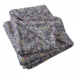 Bout de lit gaze de coton 90 x 200 cm Malia fleuri