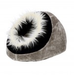 Panier grotte pour chat Pasha gris et noir