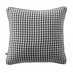 Coussin dehoussable en gaze de coton 45 x 45 cm Vickie vichy noir