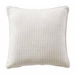 Coussin dehoussable en gaze de coton 45 x 45 cm Vickie vichy beige