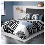 Housse de couette + 2 taies 240 x 260 cm microfibre Geocercles