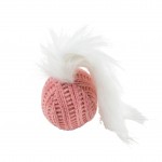 Balle pour Chat en Tissu avec Plume - Jouet Stimulant et Doux - Anti-Stress et Ludique