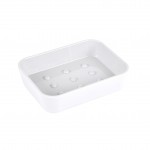 Porte-savon blanc en plastique uni soft 11.9 x 8.9 x 2.3 cm