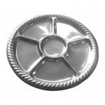 Set de 2 plateaux de 6 compartiments 30 cm Argent