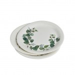 Set de 10 assiettes en carton 23 cm Branche d'eucalyptus