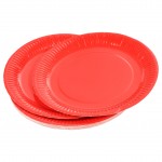 Set de 20 assiettes carton 23 cm Unies rouge