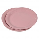 Set de 20 assiettes carton 23 cm Unies rose poudre