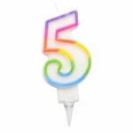 Bougie d anniversaire chiffre 5 Multicolore 7.8 cm