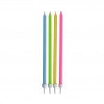 Set de 16 longues bougies d anniversaire 14.5 cm multicolore