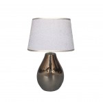 Lampe base argent avec abat jour paillette