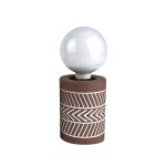 Lampe ciment ethnic folk terracotta