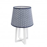 Lampe pied bois wave indigo