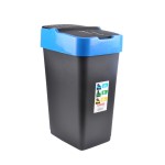 Poubelle recyclage plastique 35L Bleu