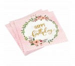 Lot de 20 serviettes en papier 33 x 33 cm Chat licorne joyeux anniversaire