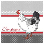 Lot de 20 serviettes en papier coq campagne