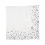 Lot de 20 serviettes en papier Etoile argent