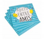 Lot de 20 serviettes en papier apero entre amis