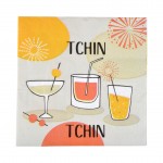 Lot de 20 serviettes en papier 33 x 33 cm Apero tchin