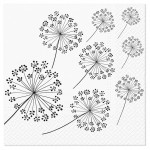 Lot de 20 serviettes en papier 33 x 33 cm Pissenlits