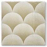 Lot de 20 serviettes en papier 33 x 33 cm Eventails or