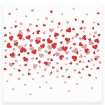 Lot de 20 serviettes en papier 33 x 33 cm Petits coeurs