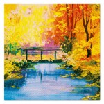 Lot de 20 serviettes en papier 33 x 33 cm Pont en automne
