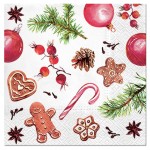 Lot de 20 serviettes papier Friandise de noel