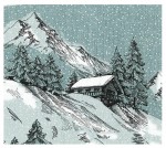 20 serviettes en papier Montagne