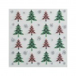 Lot de 20 serviettes en papier 33 x 33 cm Sapins vert et rouge