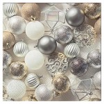Lot de 20 serviettes en papier 33 x 33 cm Boules de Noel