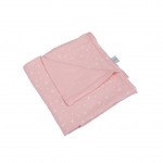 Couverture gaze de coton bebe 75 x 75 cm rose