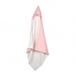 Cape de bain eponge et gaze de coton 75 x 75 cm rose