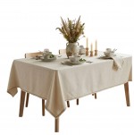 Nappe rectangle feston en jute 140 x 240 cm Linna ecru