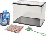 Kit Aquarium rectangulaire 16L avec filtre, gravier et �puisette
