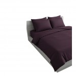 Housse de couette + 2 taies 220 x 240 cm Uni Passion violet
