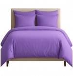 Housse de couette + 2 taies 220 x 240 cm Passion violet