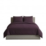 Housse de couette + 2 taies 220 x 240 cm Uni Passion violet