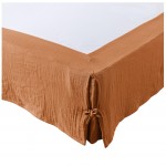 Cache sommier gaze de coton Gaia 160 x 200 cm abricot