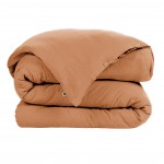 Housse de couette Double Gaze Coton 220 x 240 cm Gaia abricot