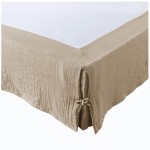 Cache sommier gaze de coton Gaia 140 x 190 cm ficelle