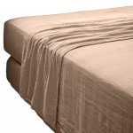Drap plat double gaze de coton Gaia 270 x 300 cm Ficelle
